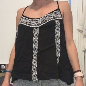 Tribal print razorback blouse